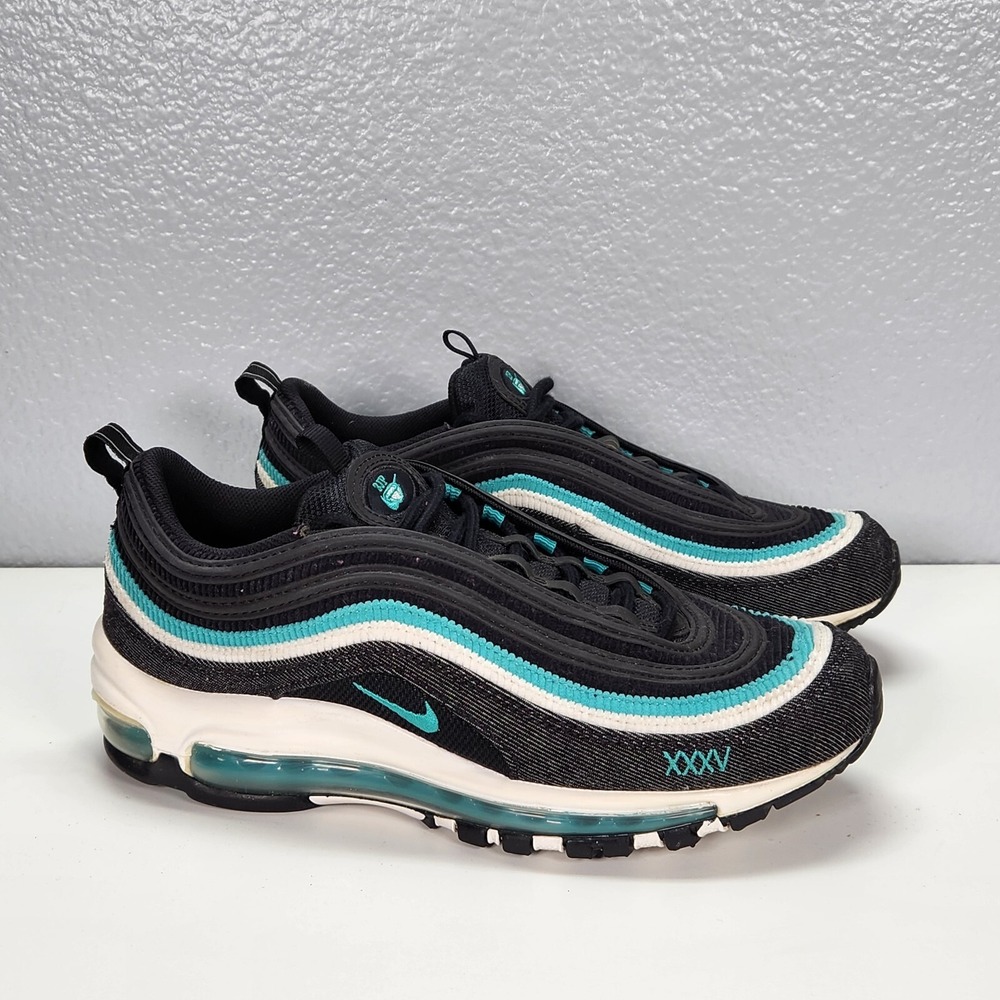 Nike Air Max 97 SE GS Sneakers 7Y Womens 8.5 Black Turquoise DN3275-001